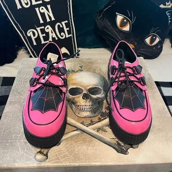 Strange Cvlt Hot Pink Patent Krypt Creepers NWT Size 9 Women’s - Picture 4 of 12